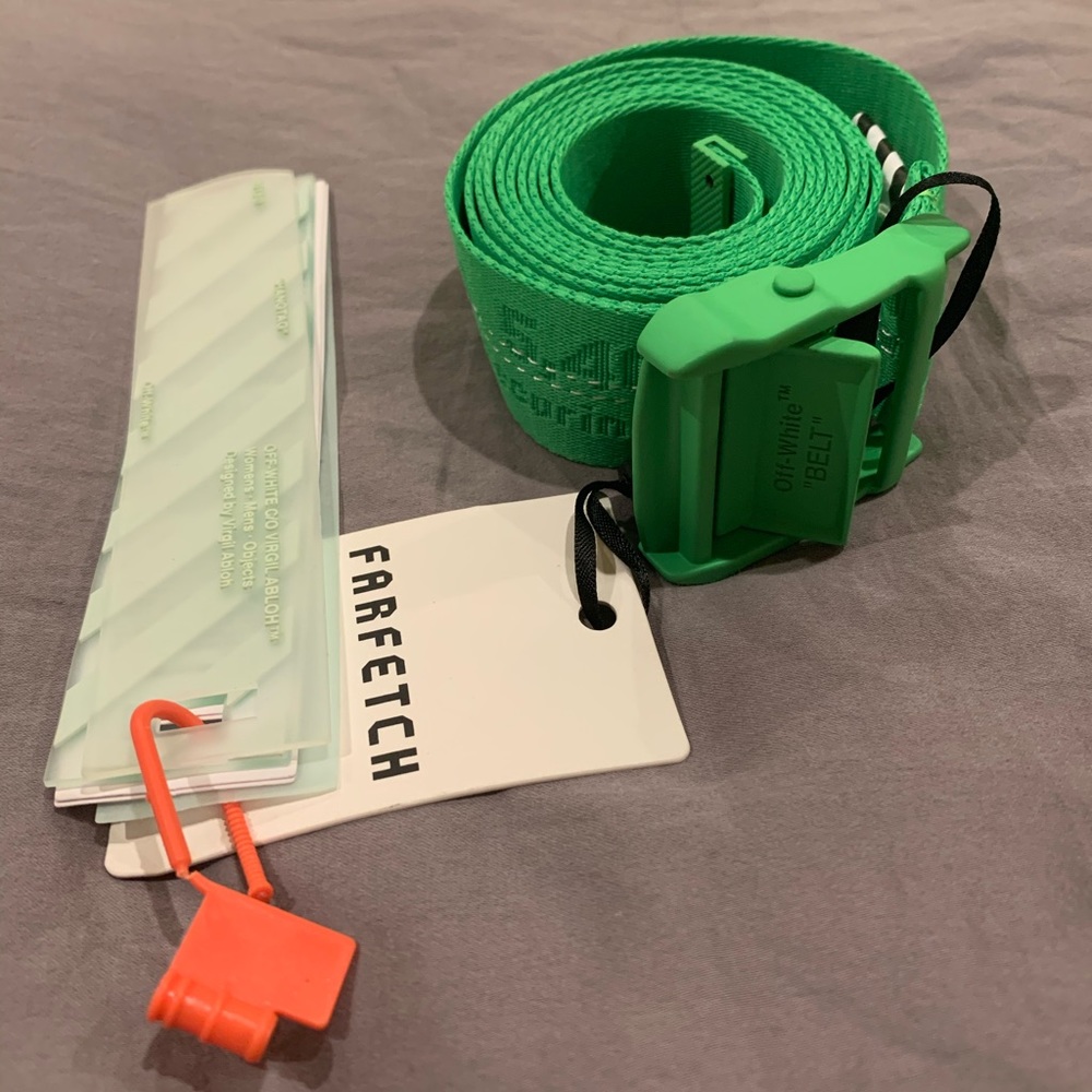 Off-white green industrial belt.